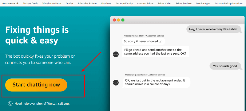 amazon help chat uk