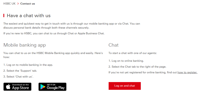 hsbc live chat